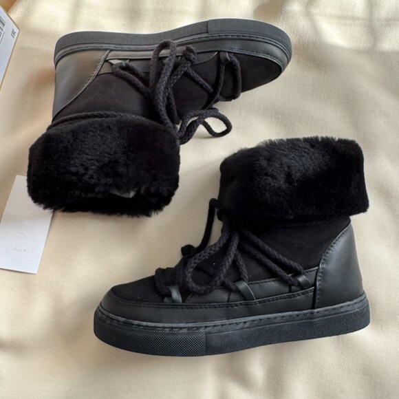 Inuikii Black Leather and Suede Boots, size 39 (fits like a 8/8.5). - Picture 9 of 10